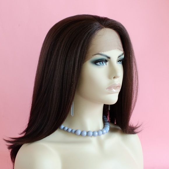 16" Brown Lace Front Wig Color Free-Part #4 - Picture 2 of 8